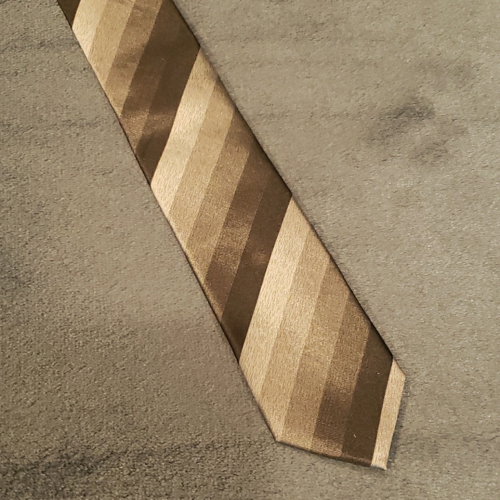 Black and silver slim silk neck tie